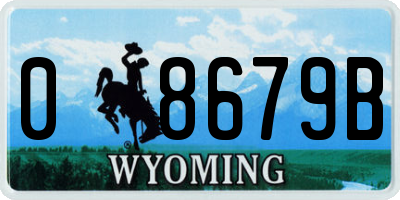 WY license plate 08679B