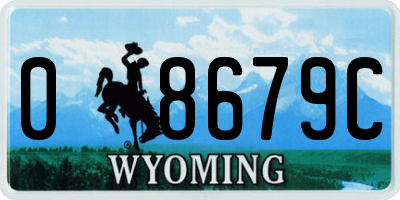 WY license plate 08679C