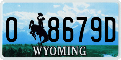 WY license plate 08679D
