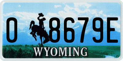 WY license plate 08679E