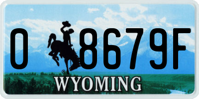 WY license plate 08679F