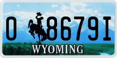 WY license plate 08679I