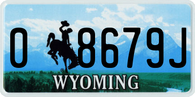 WY license plate 08679J