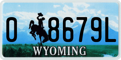WY license plate 08679L