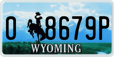 WY license plate 08679P