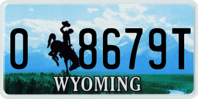 WY license plate 08679T