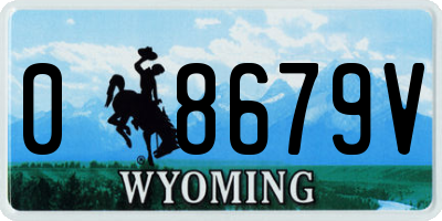 WY license plate 08679V