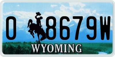 WY license plate 08679W