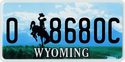 WY license plate 08680C
