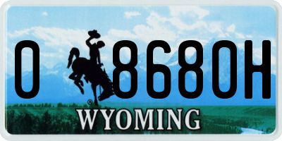 WY license plate 08680H