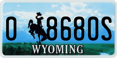 WY license plate 08680S
