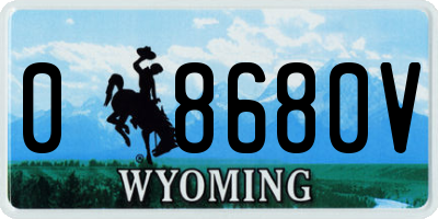 WY license plate 08680V