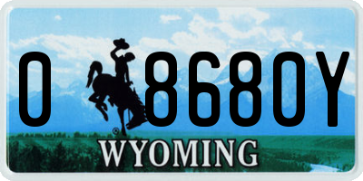 WY license plate 08680Y