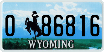 WY license plate 086816