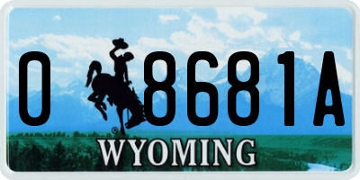 WY license plate 08681A