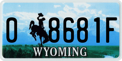 WY license plate 08681F