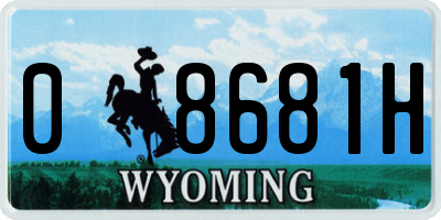 WY license plate 08681H