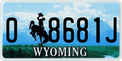 WY license plate 08681J