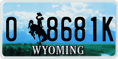 WY license plate 08681K
