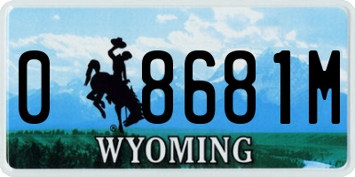 WY license plate 08681M