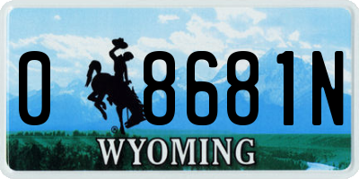 WY license plate 08681N
