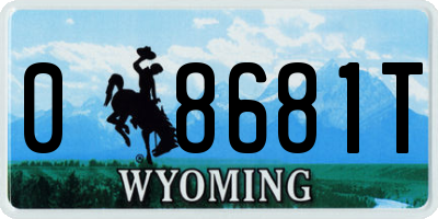 WY license plate 08681T