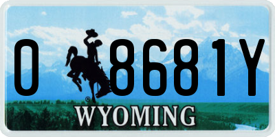 WY license plate 08681Y