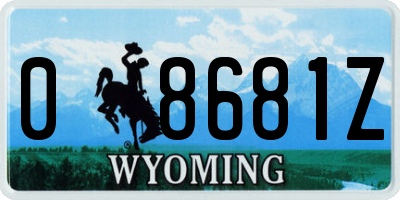 WY license plate 08681Z