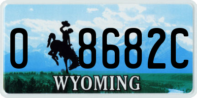 WY license plate 08682C