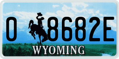 WY license plate 08682E
