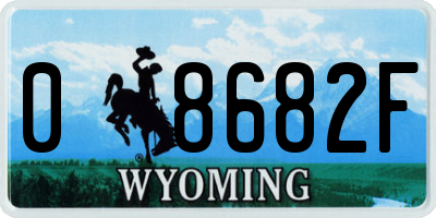 WY license plate 08682F