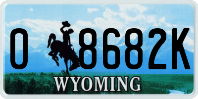 WY license plate 08682K