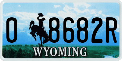 WY license plate 08682R