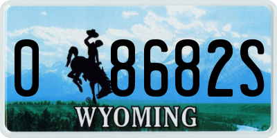 WY license plate 08682S
