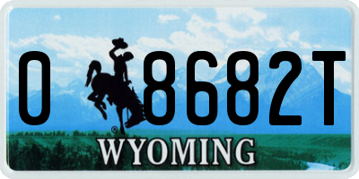 WY license plate 08682T