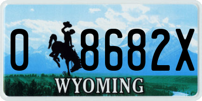 WY license plate 08682X