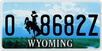 WY license plate 08682Z
