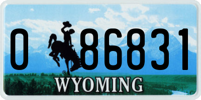 WY license plate 086831