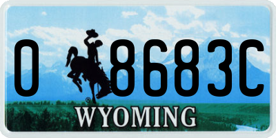 WY license plate 08683C
