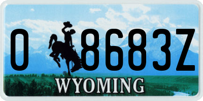 WY license plate 08683Z