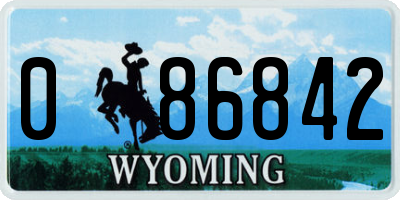 WY license plate 086842