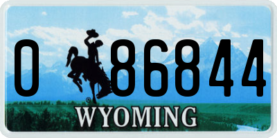 WY license plate 086844