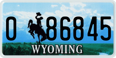 WY license plate 086845
