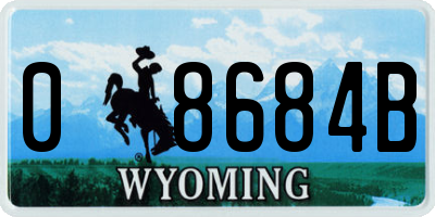 WY license plate 08684B
