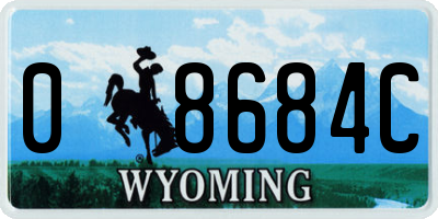 WY license plate 08684C