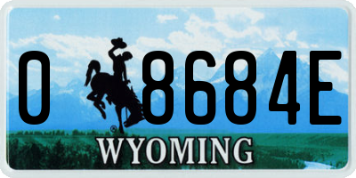 WY license plate 08684E