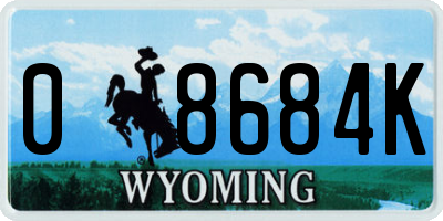 WY license plate 08684K