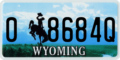WY license plate 08684Q
