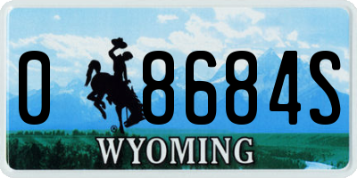 WY license plate 08684S