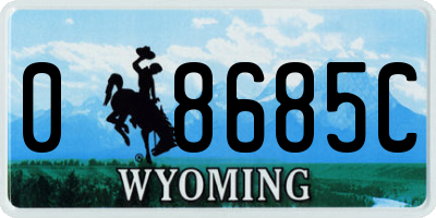 WY license plate 08685C